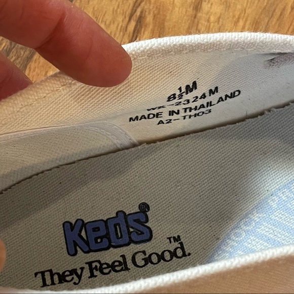 NWT Keds "They Feel Good" White Canvas Washable Shoes Size 8.5 - Picture 4 of 15
